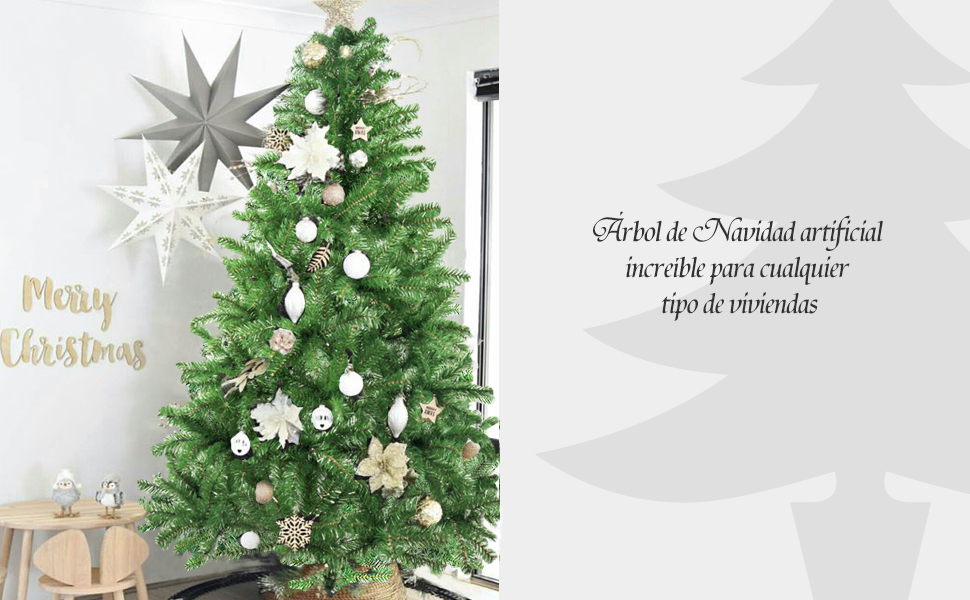 Árvore de Natal Artificial 180cm, 617 Ramos