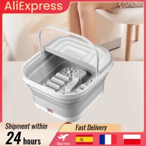 Foldable Pedicure Foot Bath Bucket 45°C Heated Rollors Feet Care Spa Massager Kneading Foot Washing Health Care Foot Bath Bucket